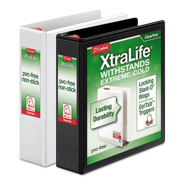Cardinal® Xtralife Clearvue Non-stick Locking Slant-d Ring Binder, 3 Rings, 4" Capacity, 11 X 8.5, Black freeshipping - TVN Wholesale